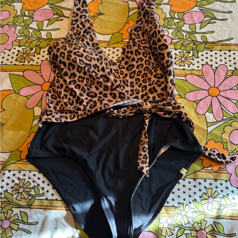 Leopard Print One-Piece Swimsuit
